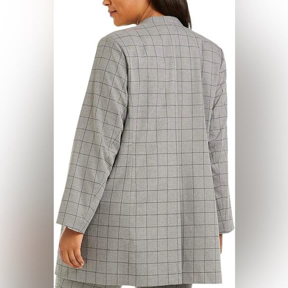 Calvin Klein Collarless Plaid Topper Lined Jacket Blazer Size 18W NWT - Picture 2 of 11